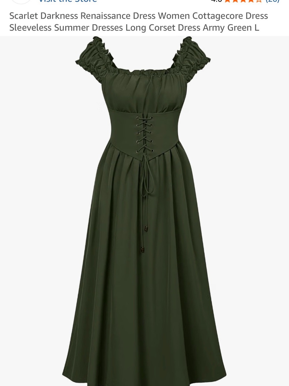 Army Green Renaissance Corset Maxi Dress
